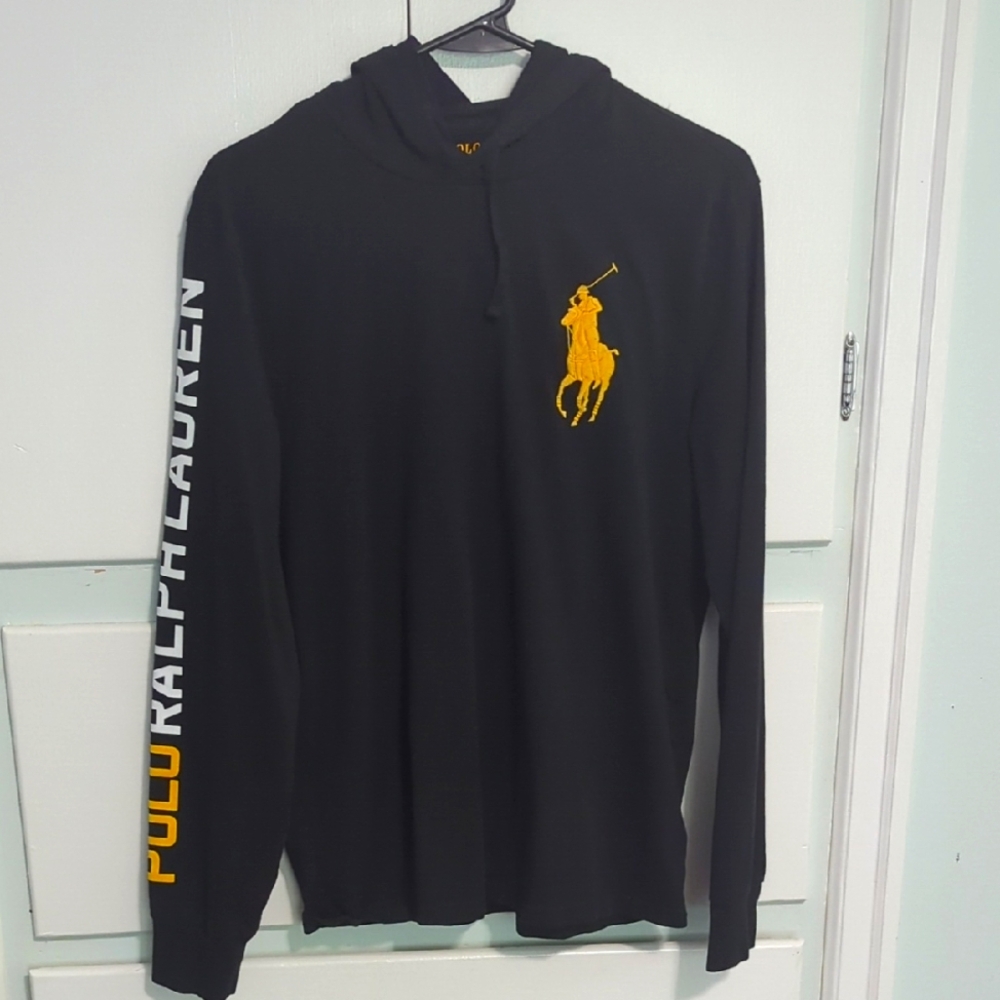 Polo Ralph Lauren Black Hoodie Long Sleeve Men’s Medium